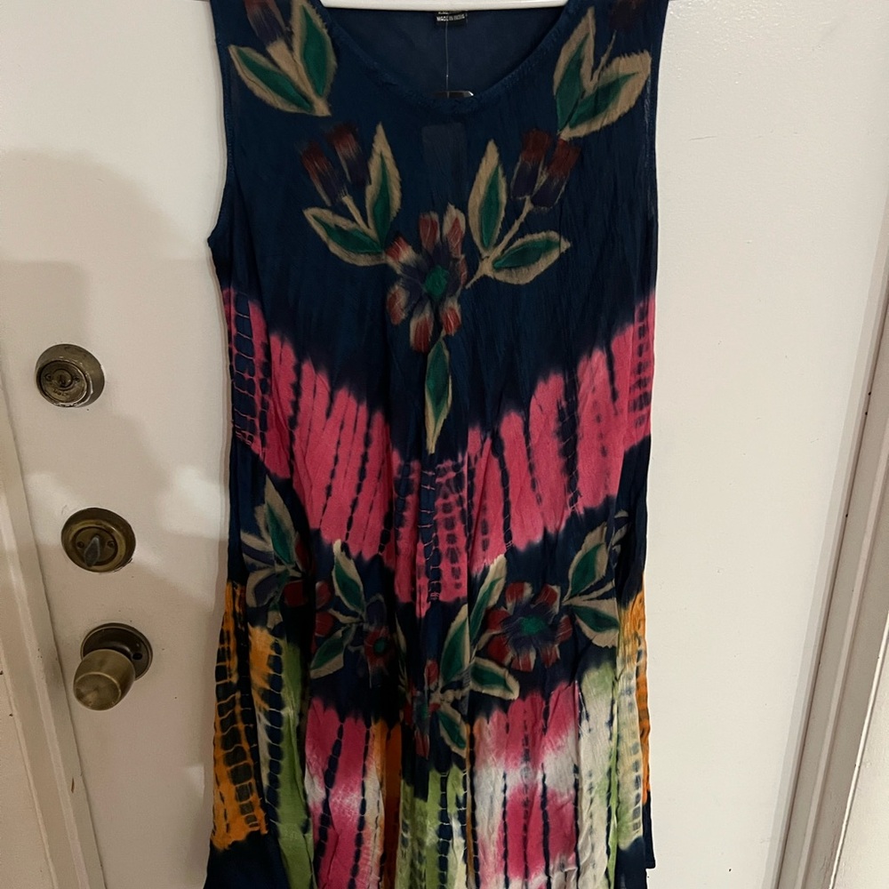 Floral Tie-Dye Midi Dress